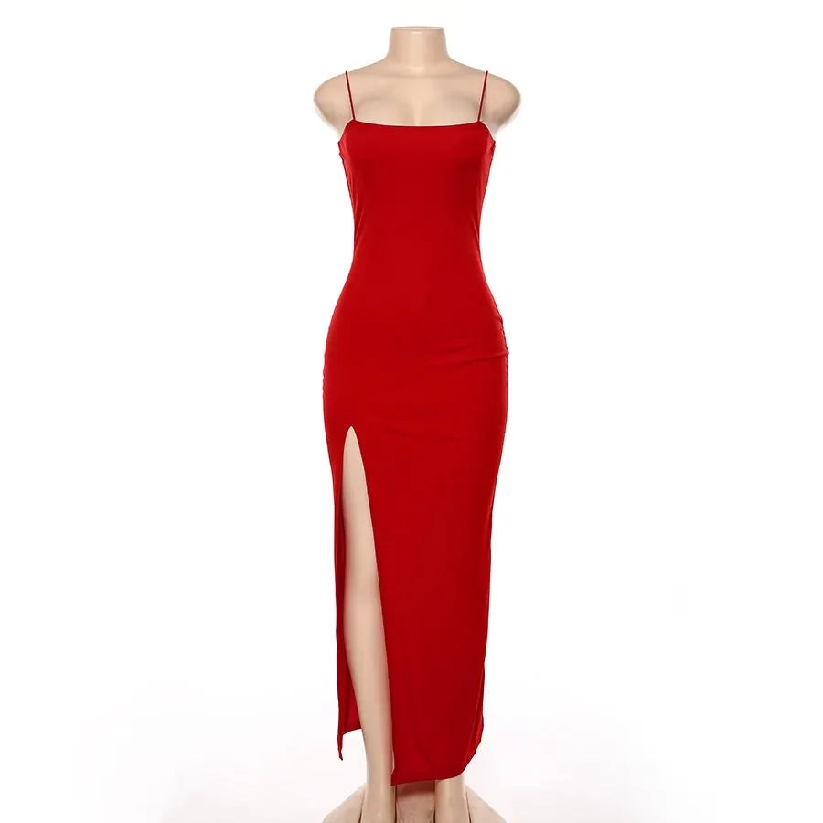 Red Or Black Elegant Maxi Dress