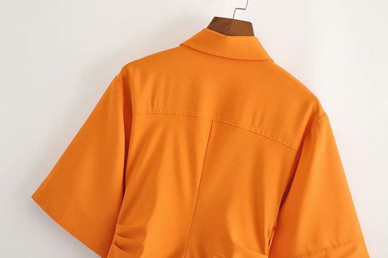 Button-up Draped Midi Shirt Dress