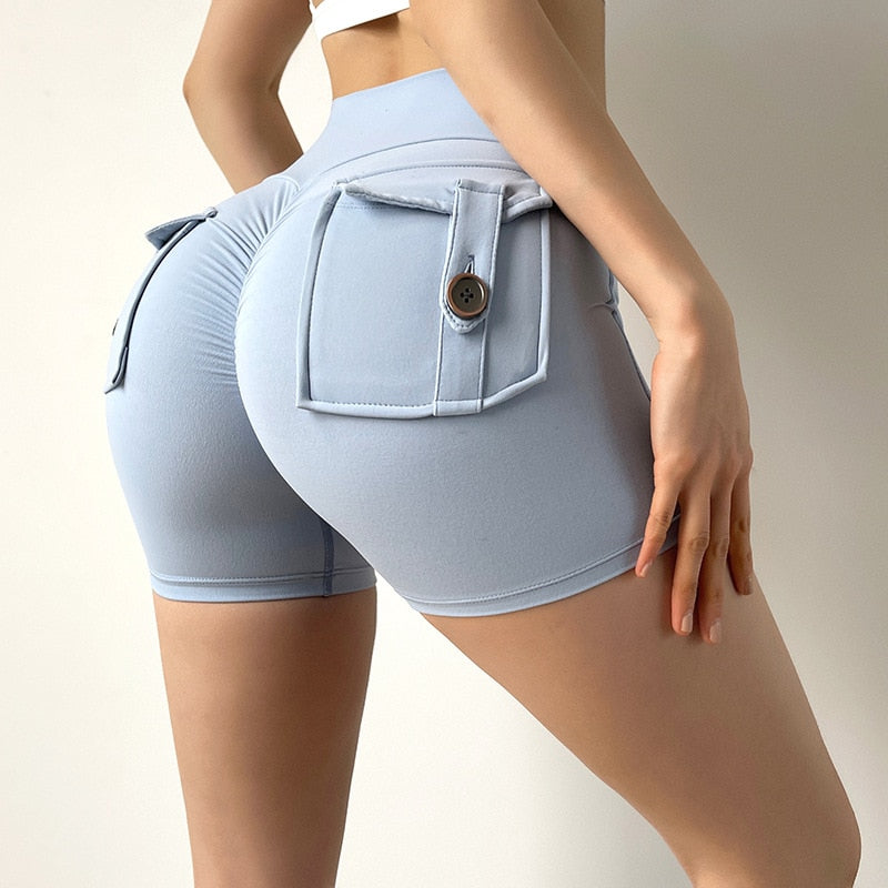Fitness Shorts With Pockets and Scrunch
