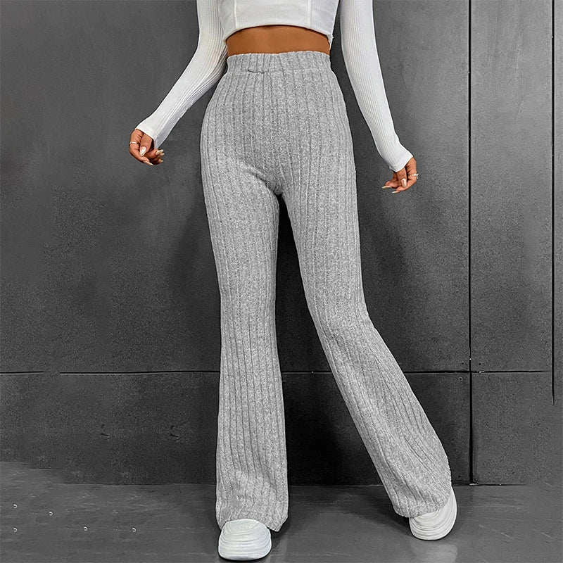 Casual Knitted Wide-Legged Pants