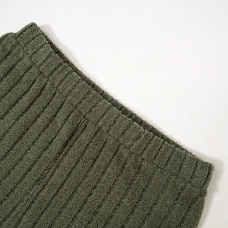 Casual Knitted Wide-Legged Pants