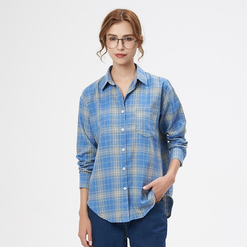 Loose Fit Casual Plaid Shirt