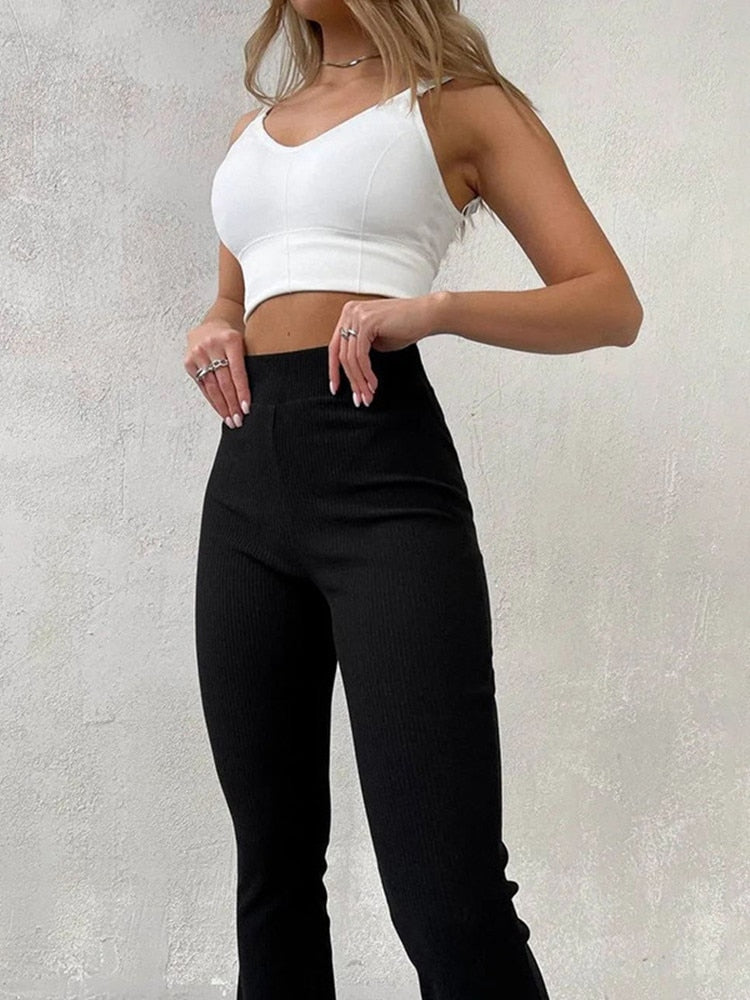 Slim Fit High Waisted Pants
