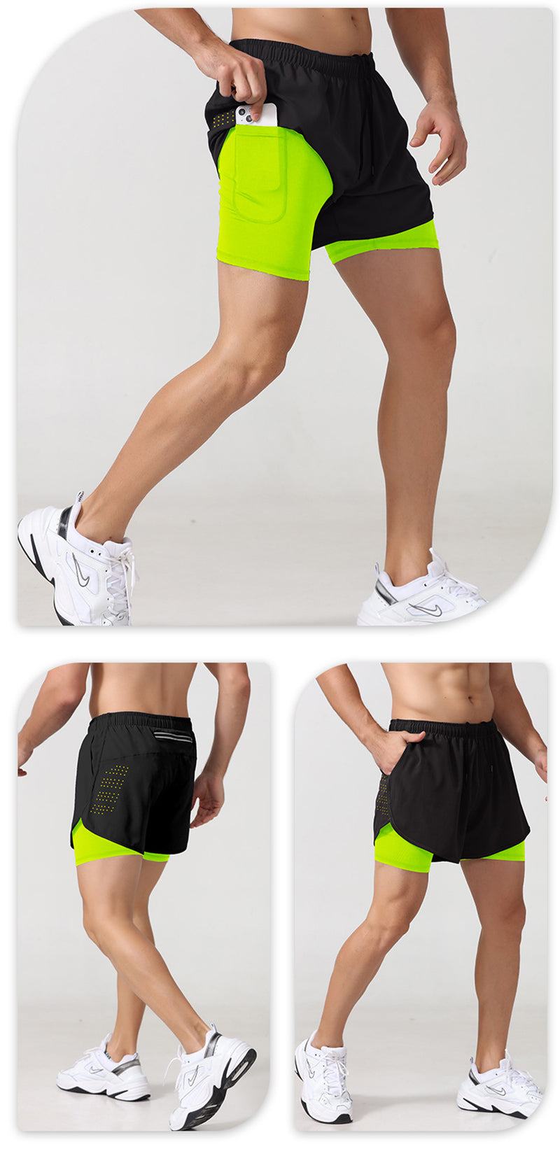 Double-Layered Quick-Dry Runners Shorts
