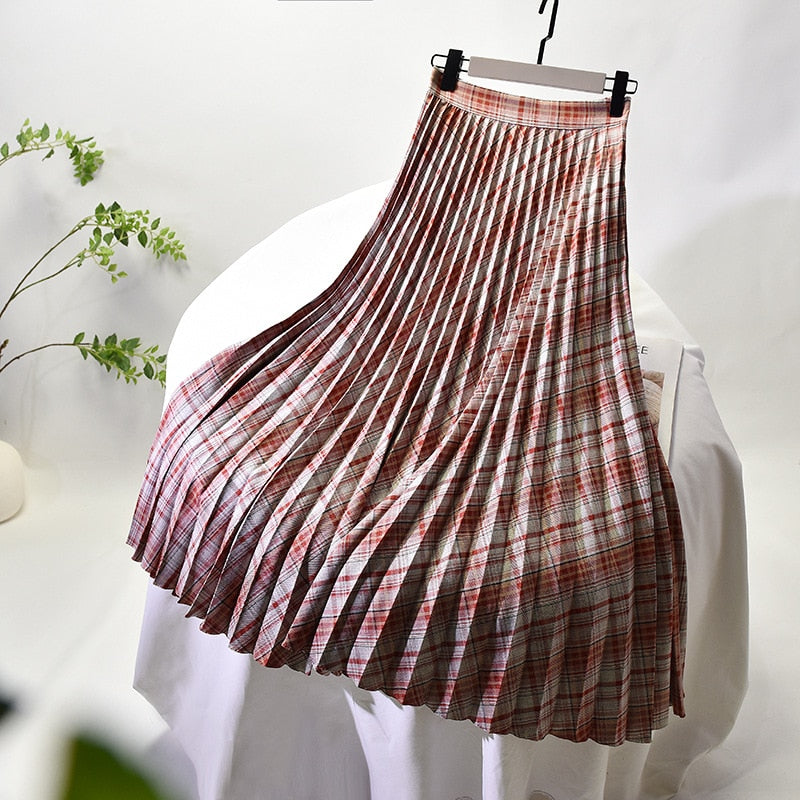 Pleated High Waisted Skirt