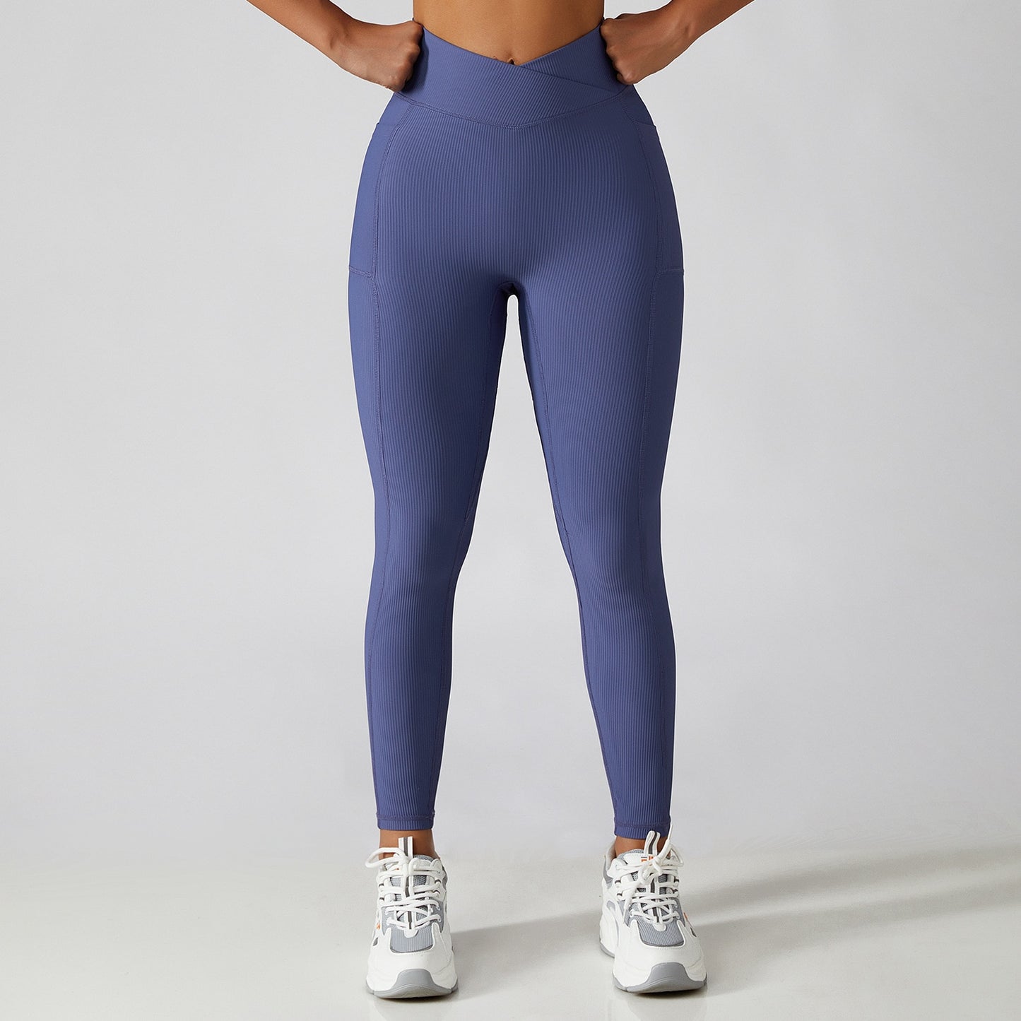 High Waisted Crossover Tights With Pockets