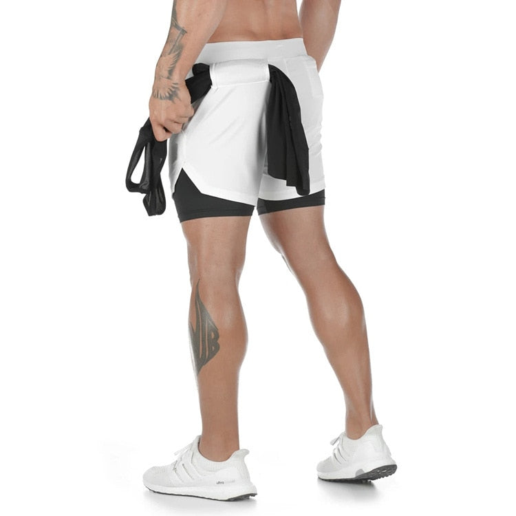 Färgglada fitnessshorts med dold ficka