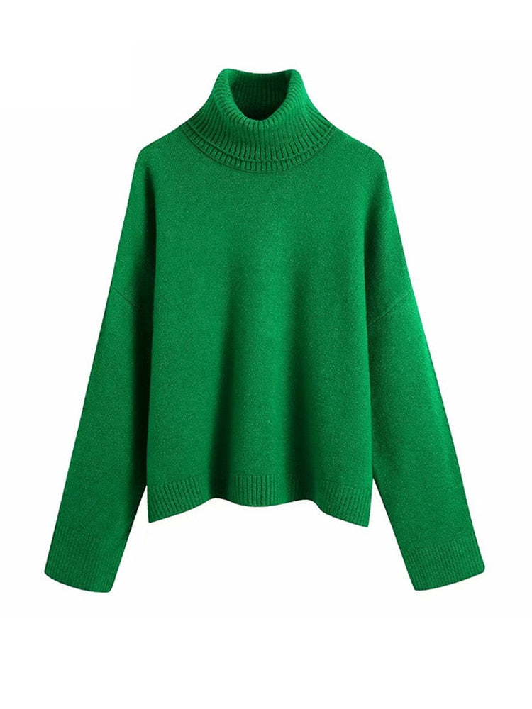 Loose Knit High Collar Sweater