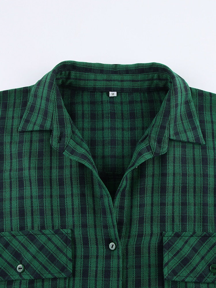 Gröna överdimensionerade rutiga skjortor