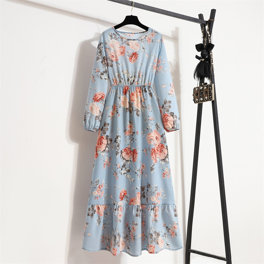 Full Sleeve Floral Maxi Dress