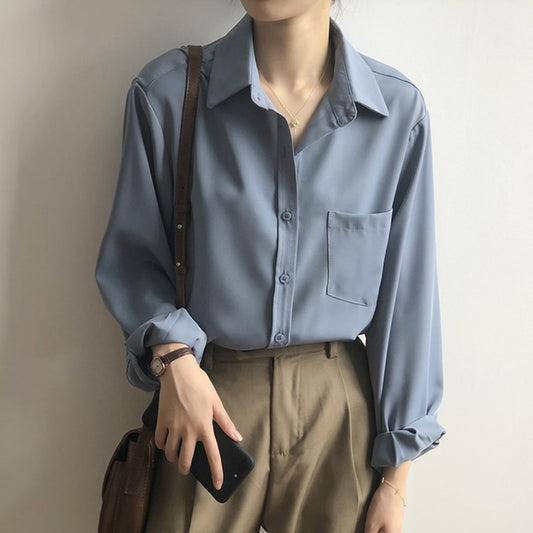 Loose Solid Colour Shirt